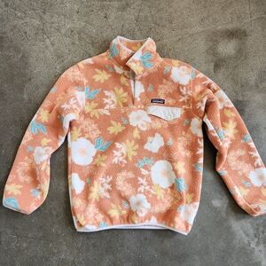 Patagonia Womens Synchilla Fleece In Orange Flower Power, Size Small